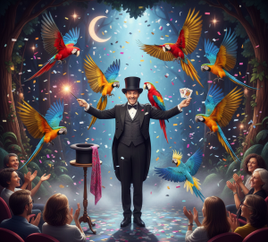 Qu’est-ce qu’un spectacle de magie avec des perroquets ?